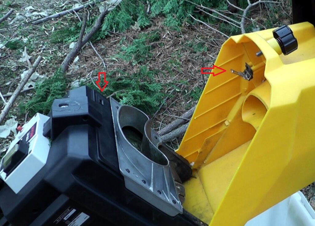 リョービ製ガーデンシュレッダーGS-2010の機器がしっかり閉じていることを検出する安全装置